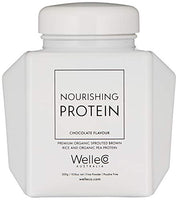 WelleCo | Nourishing Protein | Premium Organic Sprouted Brown Rice & Pea Protein | Chocolate Flavour | 300g Glass Caddy