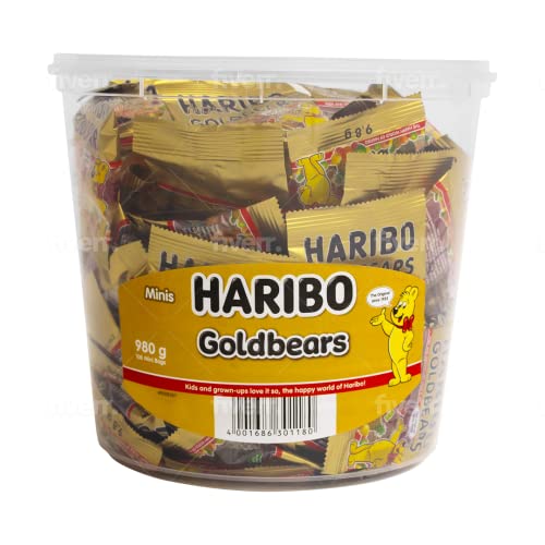 Haribo Gold Bears / Goldbren, 100 Mini Bags, 980g Tub – NineCentral ...