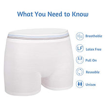 Load image into Gallery viewer, Washable Mesh Pants 4 Pack Postpartum Underwear Hospital Provide for Surgical Recovery,Incontinence, Maternity (S/M(12-38 in))
