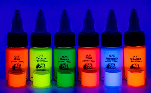 Bloodline Tattoo Ink Blacklight UV 6 Color Set - 1/2 oz (15 ml)