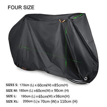 Load image into Gallery viewer, WXHJM Bicycle Cover, Outdoor Dust Waterproof Bicycle Clothing Adjustable Rain Cover with a Drawstring Waterproof Storage Bag, for Mountain Bike/Road Bike, Black
