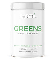 Teami Greens Superfood Powder, Immune Support Supplement, Super Greens Powder with Super Green Mixed Veggie Ingredients, Green Juice with Spirulina, Spinach, Kale, and Acai for Delicious Smoothie Mix