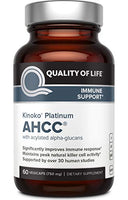 Premium Kinoko Platinum AHCC Supplement  750mg of AHCC per Capsule  Supports Immune Health, Liver Function, Maintains Natural Killer Cell Activity  60 Veggie Capsules