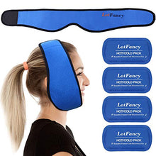 Load image into Gallery viewer, LotFancy Gel Ice Pack with Wrap, Pain Relief for TMJ, Wisdom Teeth, Face, Head, Chin Jaw Oral and Facial Surgery, Dental Implants, Reusable Hot Cold Pack for Therapy
