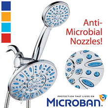 Load image into Gallery viewer, Antimicrobial/Anti-Clog High-Pressure 30-setting Rainfall Shower Combo by AquaDance with Microban Nozzle Protection from Growth of Mold Mildew &amp; Bacteria for Stronger Shower! Wave Blue
